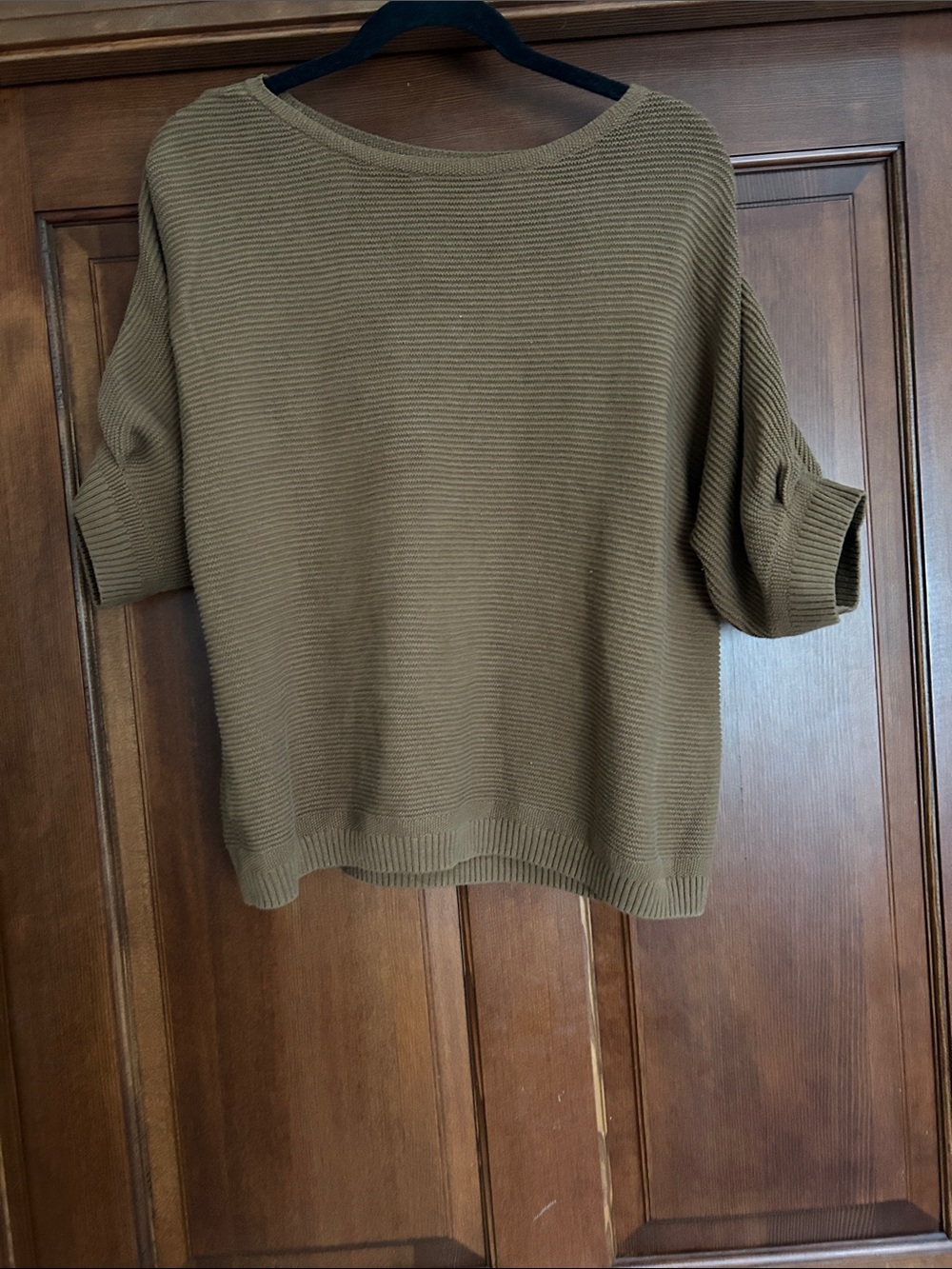 Chico's Brown Scoop-Neck Boxy Ribbed Sweater